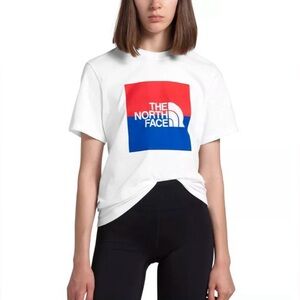 The North Face Women's Short Sleeve Box NSE Tee NWT - Large - Red, White & Blue